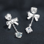 Premium & Niche Tassel Earrings — 925 Silver & Moissanite Bowknot Design