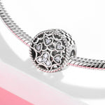 S925 Sterling Silver Loving Heart Hollow Zircon Jeweled Pendant