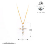 S925 Sterling Silver Faith Pendant with Zircon Cross Necklace