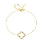 S925 Sterling Silver Simple Hollow Four-Leaf Clover Bracelet