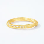 S925 Sterling Silver Gold Plated Twist Zircon Ring