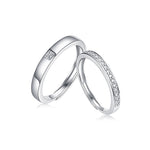 S925 Sterling Silver Moissanite Open-Band Couple's Rings