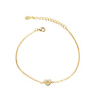 S925 Sterling Silver Electroplated 14K Gold Heart Shaped Love Bracelet