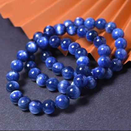 Natural Kyanite Round Bead Bracelet