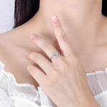 925 Sterling Silver Heart-Shaped Moissanite Ring