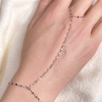 925 Silver Super Shiny Tile Chain Finger Chain Bracelet