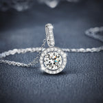 S925 Sterling Silver Moissanite T-Shaped round Bag Necklace