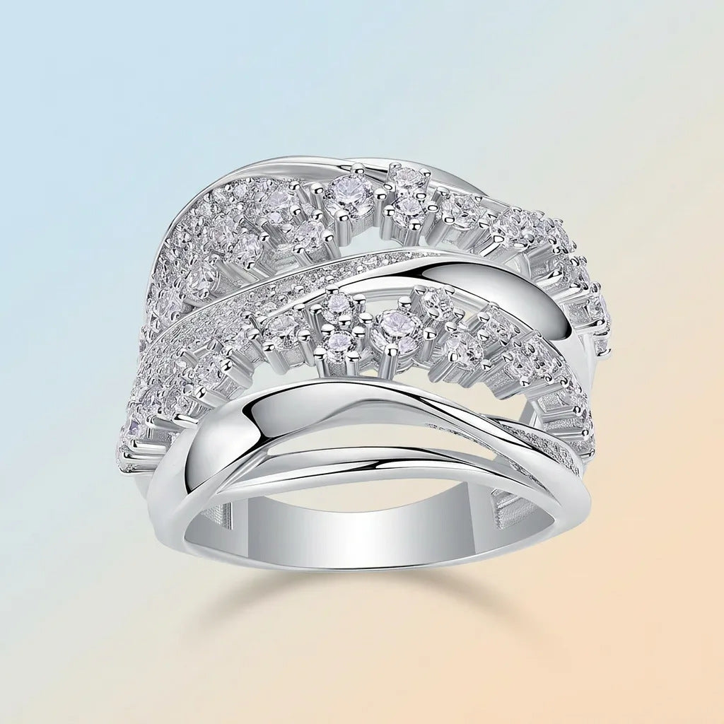 S925 Silver Moissanite Solid-Band Ring