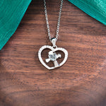 S925 Sterling Silver Moissanite Heart-Shaped Cross Necklace