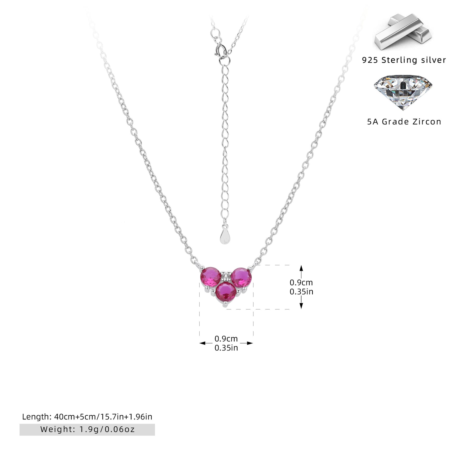 S925 Sterling Silver Niche Design Zirconia Necklace