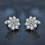 S925 Sterling Silver Moissanite Sunflower Earrings