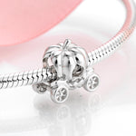 S925 Sterling Silver Pumpkin Car Halloween Beaded Pendant