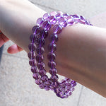 Natural Brazilian Amethyst Three-Wrap Bracelet