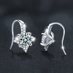 S925 Sterling Silver Moissanite Eight-Pointed Star Earrings