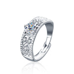 925 Sterling Silver Moissanite Hollow Out Ring