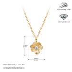S925 Sterling Silver Flower Necklace