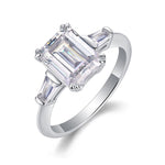 S925 Silver Statement Moissanite Stackable Ring