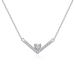 S925 Sterling Silver Moissanite V-Shaped Heart Necklace