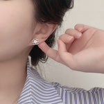 Summer Artistic-Style Moissanite Earrings — Cherry Blossom Studs for Women