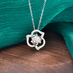 S925 Sterling Silver Moissanite Rose Heart Necklace