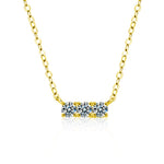 S925 Sterling Silver Three Stone Moissanite Necklace