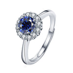 S925 Sterling Silver Moissanite Color Diamond Ring