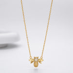 S925 pure silver fashionable zirconia bee-shaped necklace