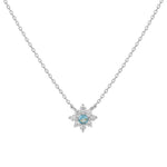 S925 Sterling Silver Micro Inlaid Zircon Flower Diamond Pendant Necklace