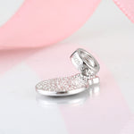 S925 Sterling Silver Cat Paw Bow Shape Zircon Inlaid Pendant