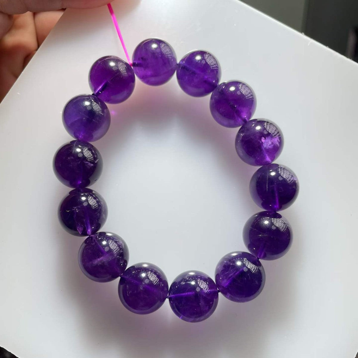 Natural Uruguayan Large-Bead Amethyst Bracelet