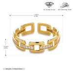 S925 Sterling Silver Ring with Zirconia Chain