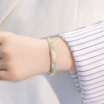 S925 Sterling Silver Daisy Zircon Inlaid Bangle