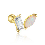 S925 Sterling Silver Zircon Round-Stud Earrings(Single unit)