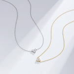 S925 Sterling Silver Small Zircon Diamond Loving Heart-Shaped Necklace