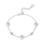 S925 Sterling Silver Four-Leaf Clover Jade Bracelet