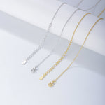 S925 Sterling Silver Glossy Gold-Plated Zircon Pendant Necklace