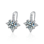 S925 Sterling Silver Moissanite Eight-Pointed Star Earrings