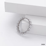 925 Sterling Silver Korean-Style V-Shaped Ring with Inlaid Zirconia
