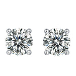 S925 Silver Moissanite Heart-Shaped Four-Prong Stud Earrings