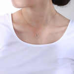S925 Sterling Silver Micro Inlaid Zircon Hollow Palm Pendant Necklace
