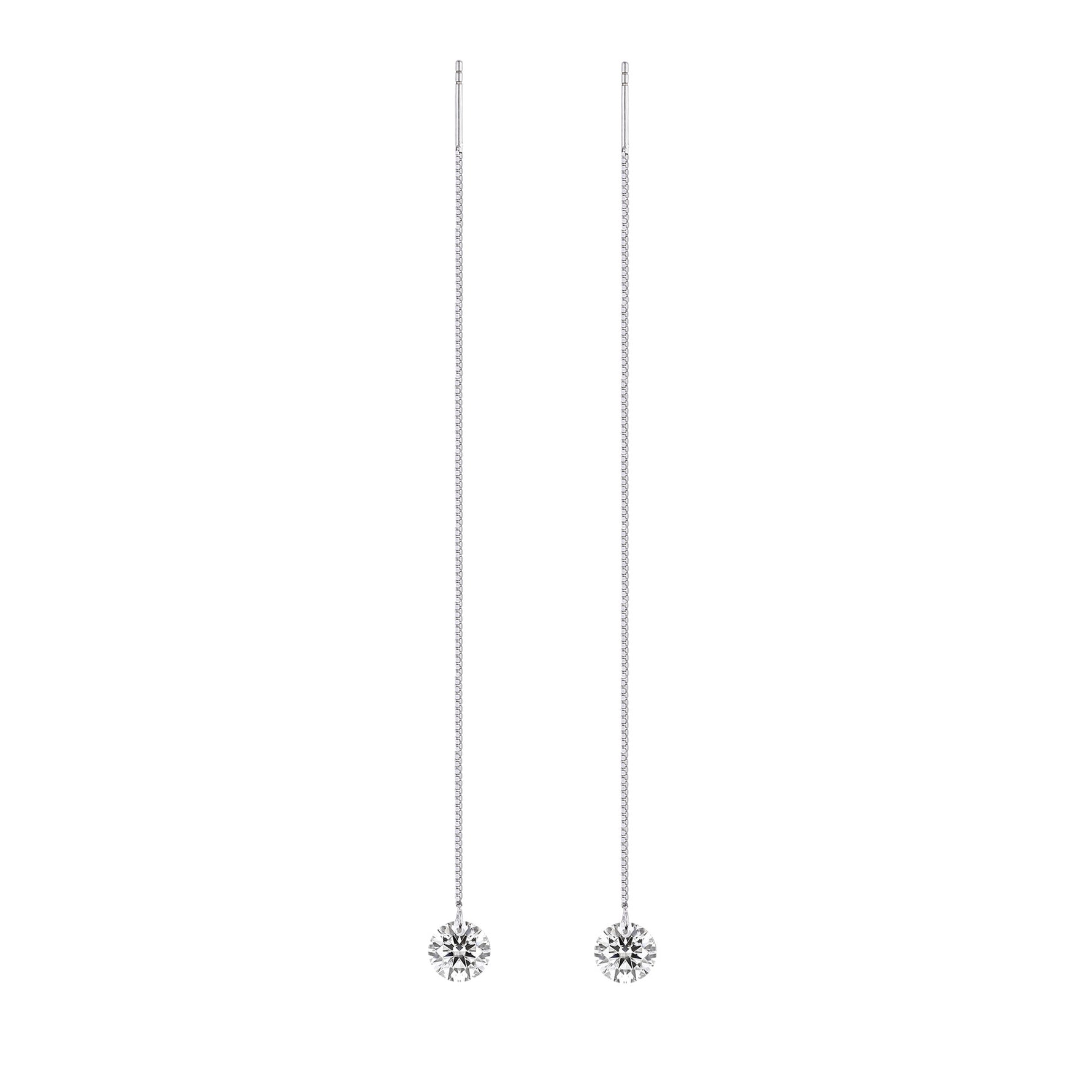 S925 Sterling Silver Moissanite Long Threader Earrings
