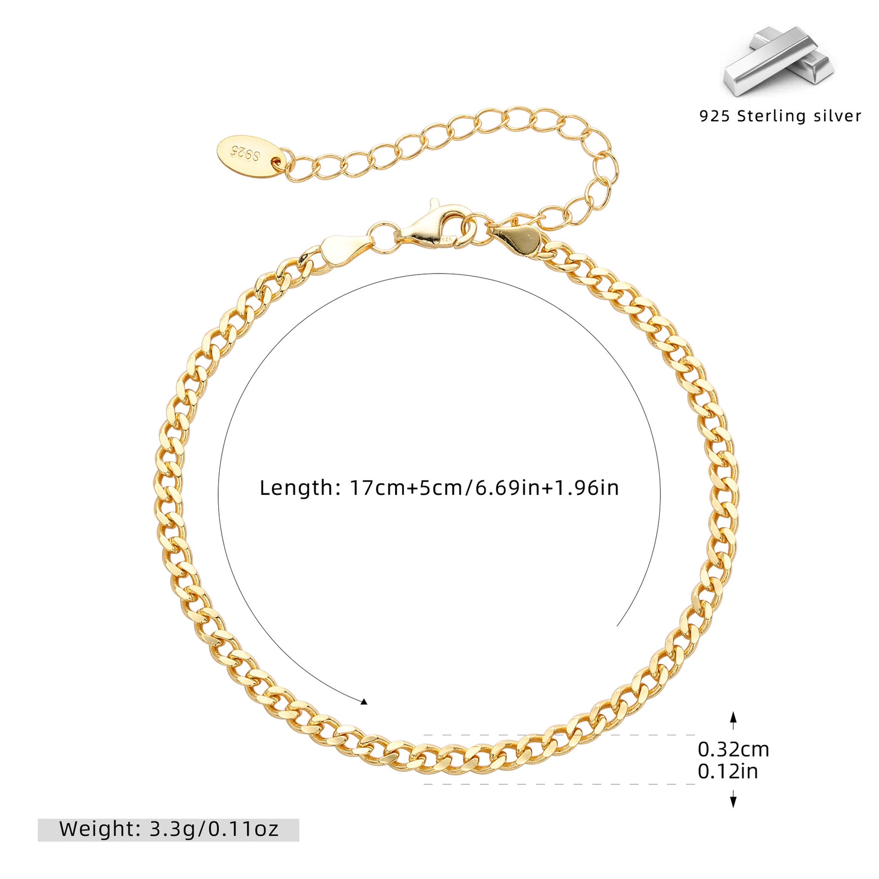 S925 sterling silver bracelet