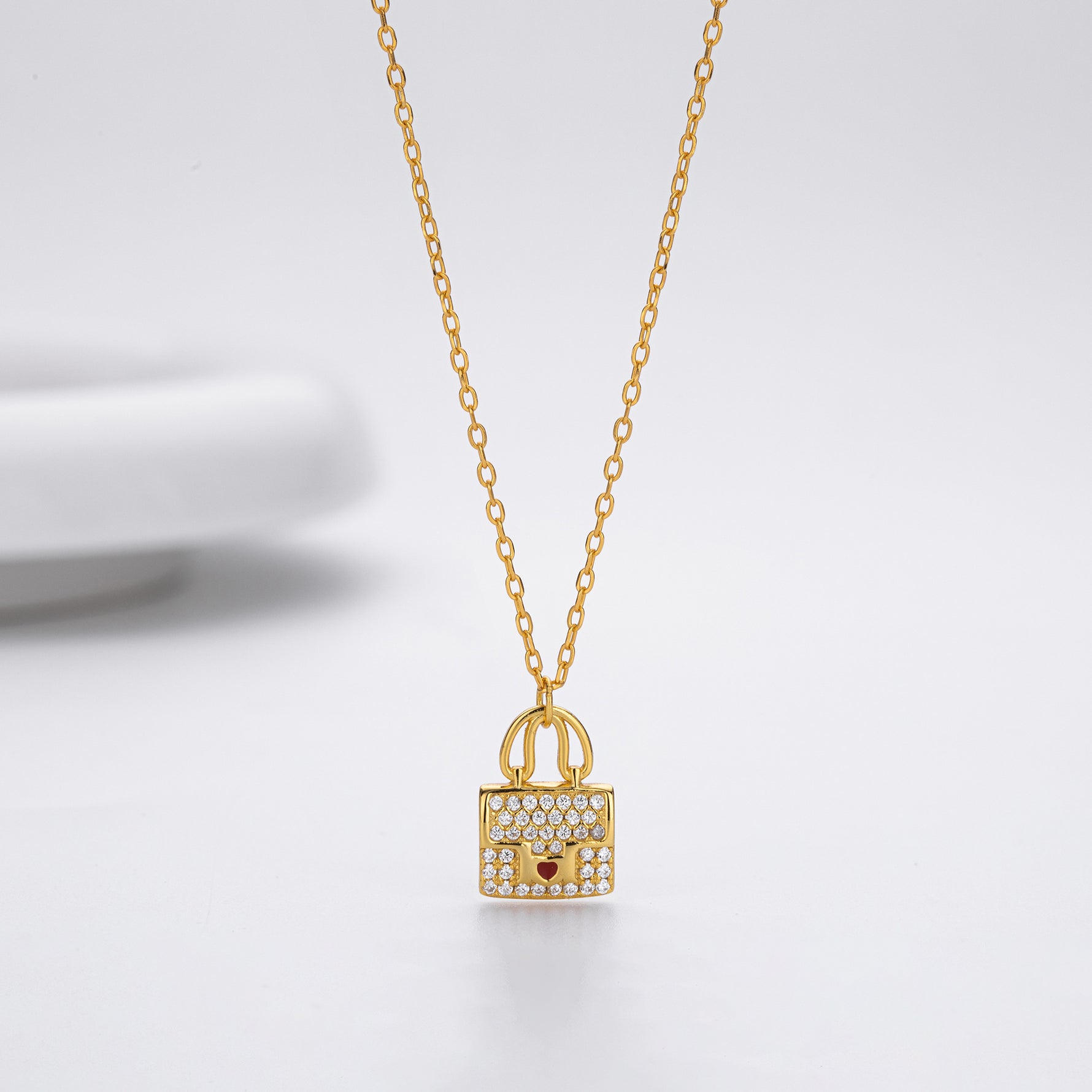 S925 Sterling Silver Fashionable Versatile Zirconia Necklace for Bags