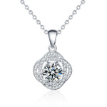 S925 sterling silver Moissanite Rose Flower Pendant Necklace