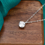 S925 Sterling Silver Moissanite Classic Four-Claw Necklace