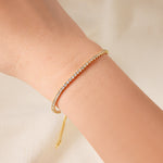 S925 Sterling Silver Full round Zircon Inlaid Pull Adjustable Bracelet