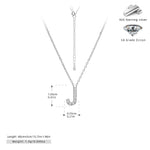 S925 Sterling Silver Simple Zircon Necklace with English Letters