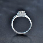 925 Sterling Silver Moissanite Double Row Square Ring