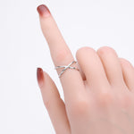 European and American personality s925 silver double ring ring