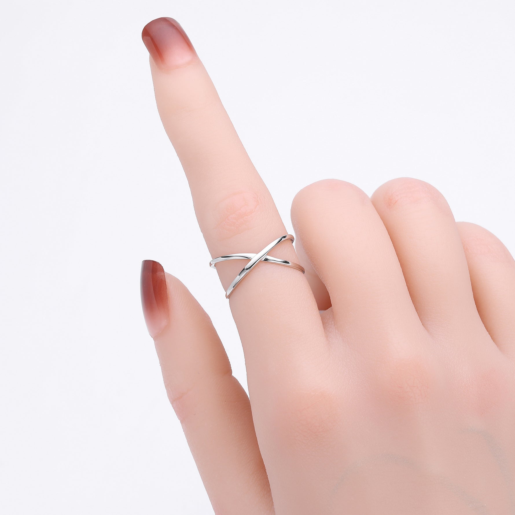 European and American personality s925 silver double ring ring